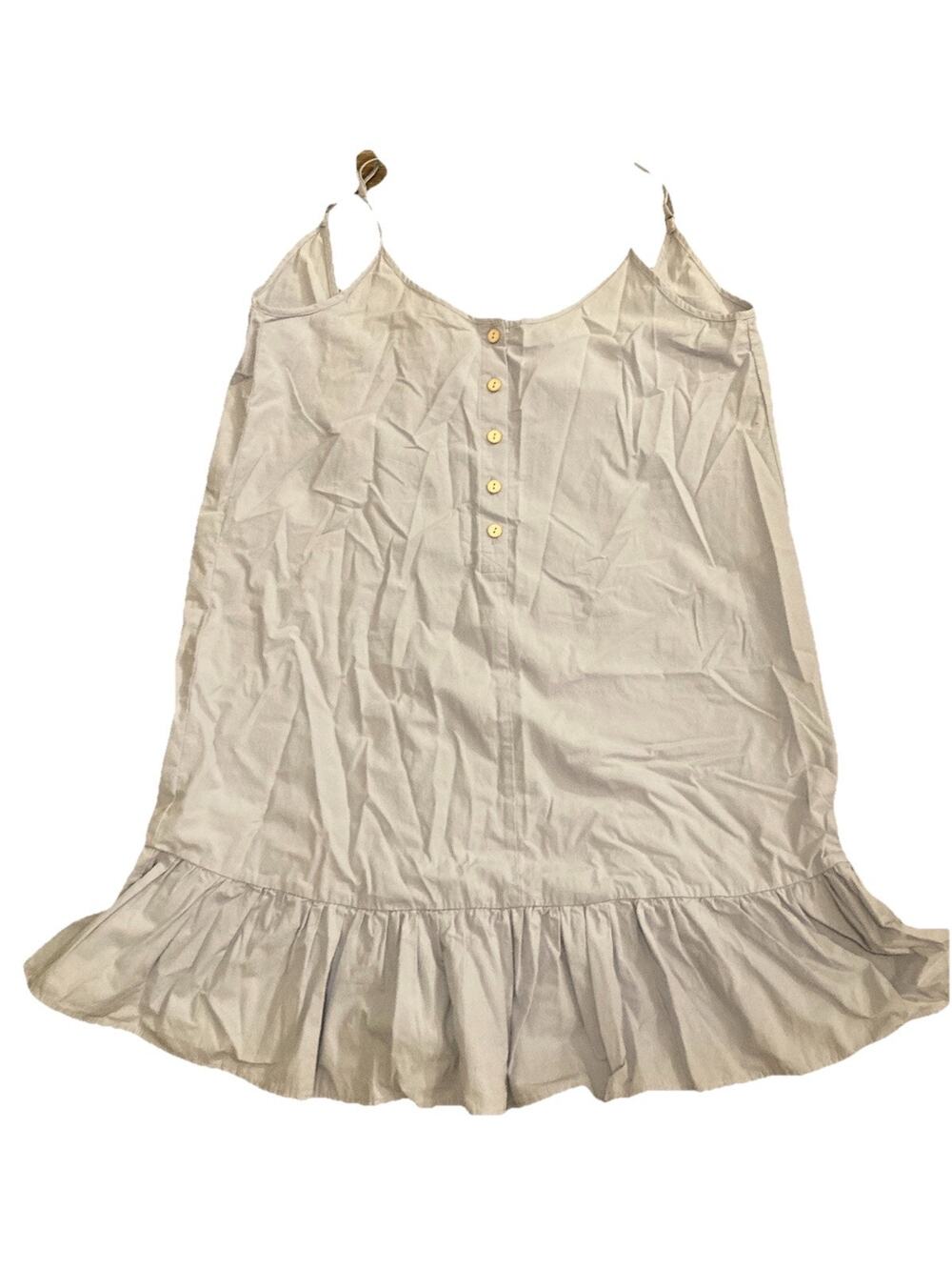 Illa Illa 100% Cotton Blue Dress Wooden Buttons Adjustable Straps Womens Size S